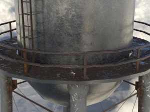 Water tower 01 Modello 3D