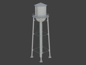 Water tower 01 Modello 3D