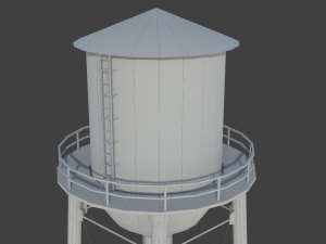 Water tower 01 Modello 3D