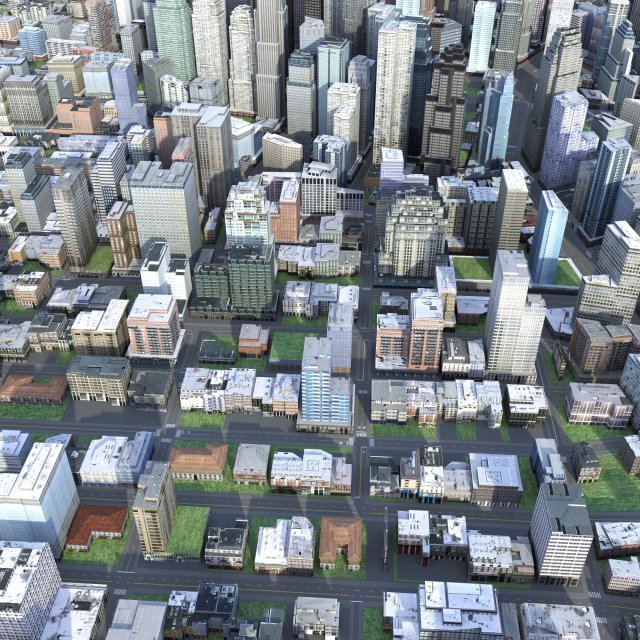City 99 3D Модель .c4d .max .obj .3ds .fbx .stl .blend 