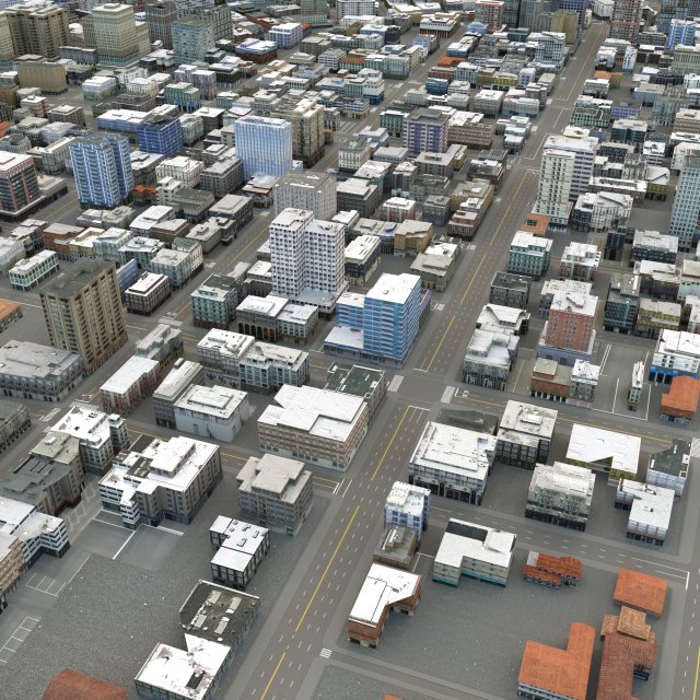 City 102 3D Model .c4d .max .obj .3ds .fbx .stl .blend 