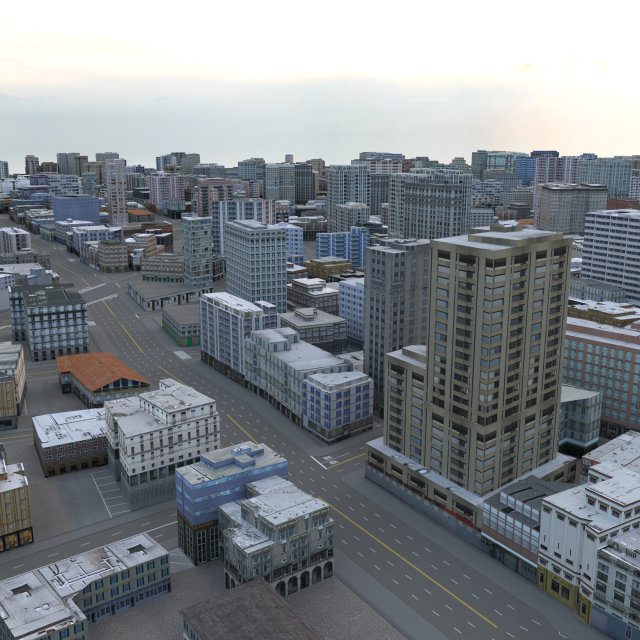 City 104 Model 3D .c4d .max .obj .3ds .fbx .stl .blend 