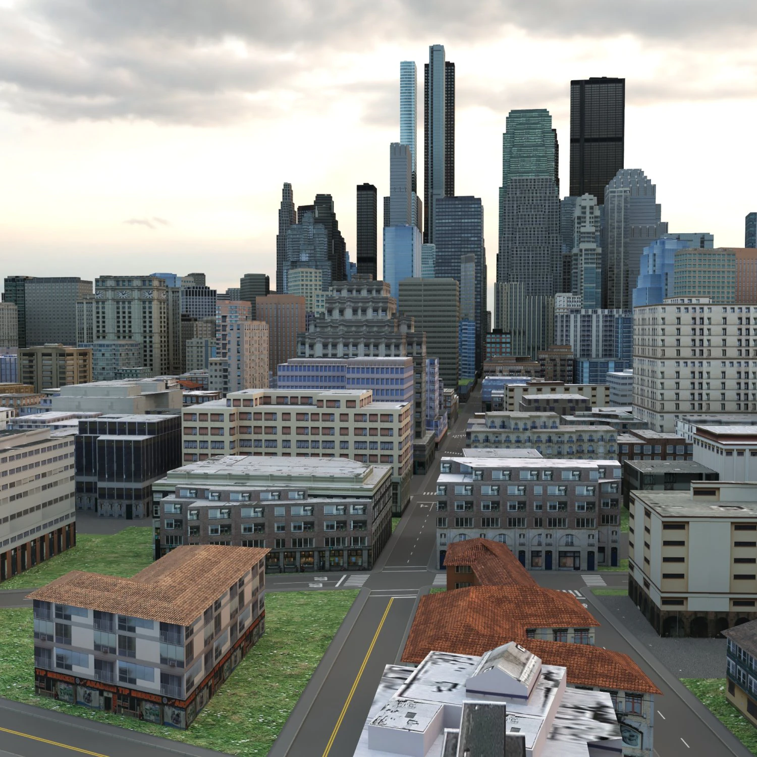 City 105 3D Model .c4d .max .obj .3ds .fbx .stl .blend