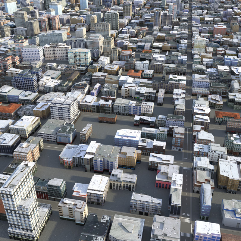 City 108 3D Модель .c4d .max .obj .3ds .fbx .stl .blend 