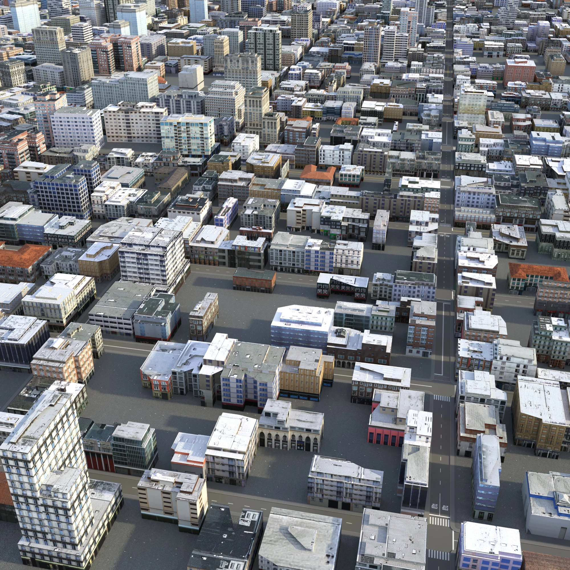 City 108 3D Model .c4d .max .obj .3ds .fbx .stl .blend