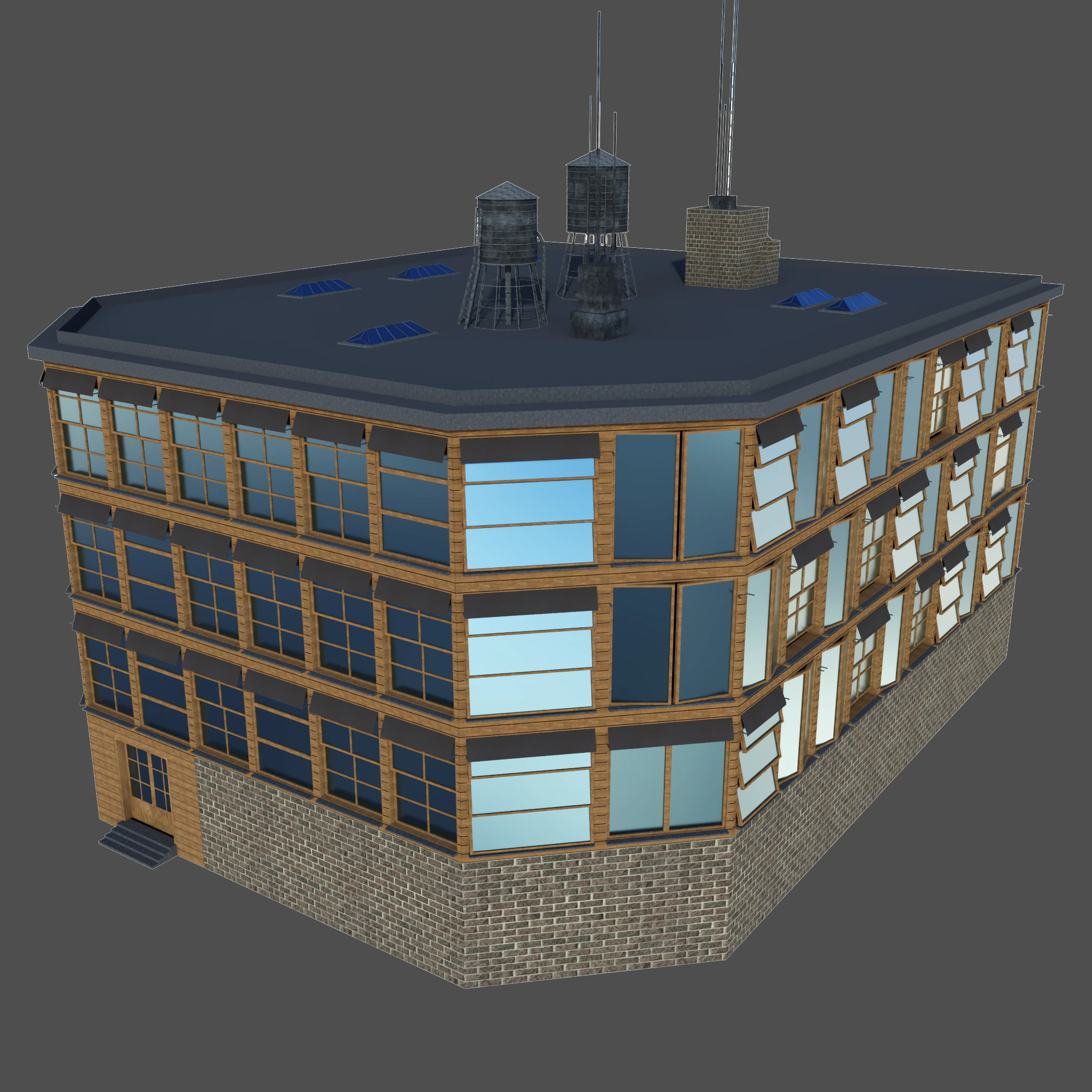 Building 01 3D Model .c4d .max .obj .3ds .fbx .stl .blend 