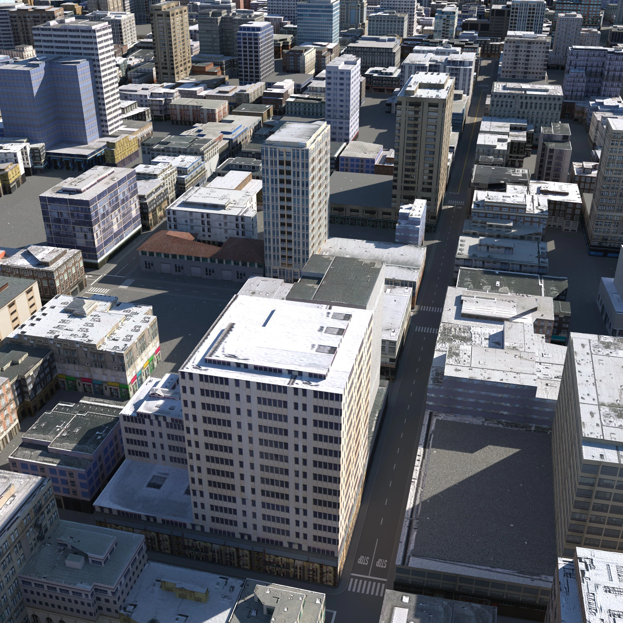 Город 113 3D Модель .c4d .max .obj .3ds .fbx .stl .blend 