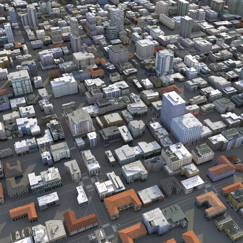 City 117 3D 模型 .c4d .max .obj .3ds .fbx .stl .blend
