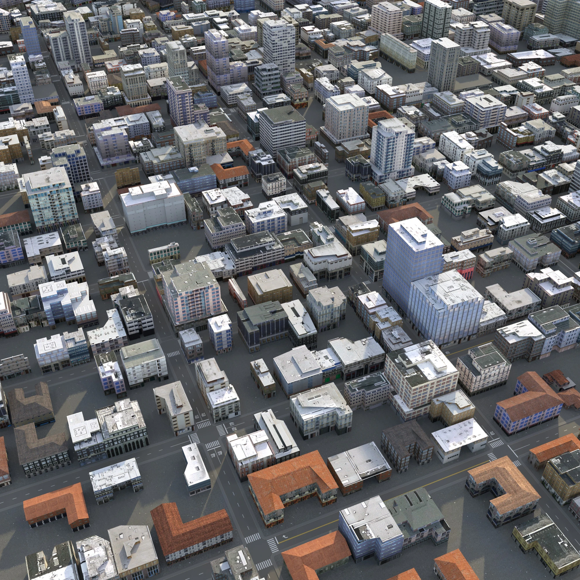 City 117 3D Model .c4d .max .obj .3ds .fbx .stl .blend 