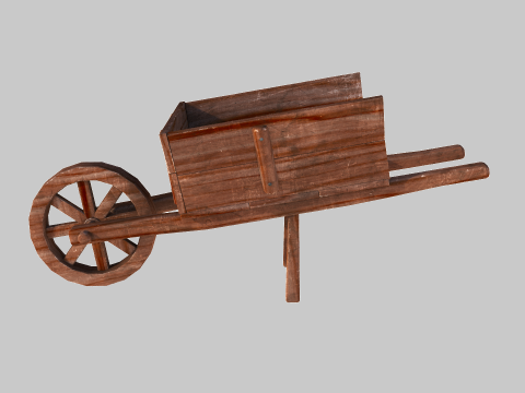 Wooden cart 01 Modelo 3D