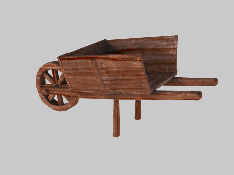 Wooden cart 01 Modelo 3D