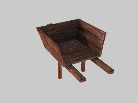 Wooden cart 01 Modelo 3D