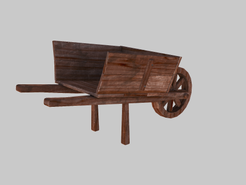 Wooden cart 01 Modelo 3D