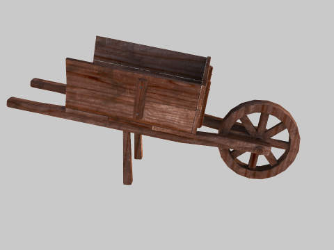 Wooden cart 01 Modelo 3D