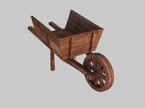 Wooden cart 01 Modelo 3D