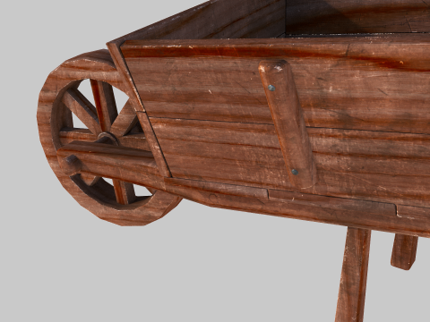 Wooden cart 01 Modelo 3D