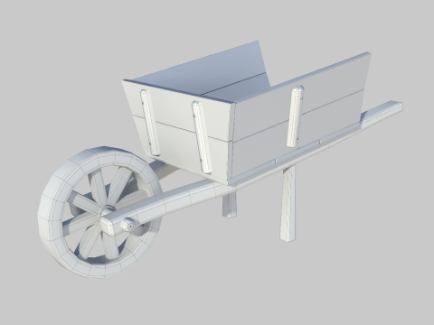 Wooden cart 01 Modelo 3D