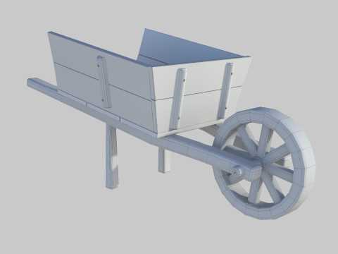 Wooden cart 01 Modelo 3D
