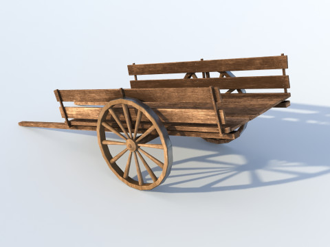 Wooden cart 02 3D 모델