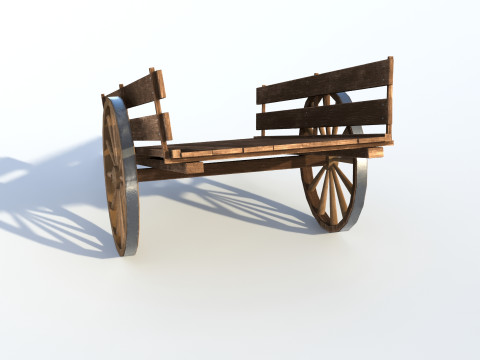 Wooden cart 02 3D 모델