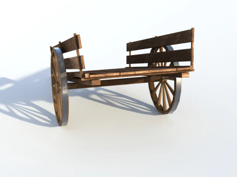 Wooden cart 02 3D Model