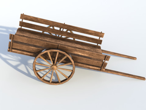 Wooden cart 02 3D 모델