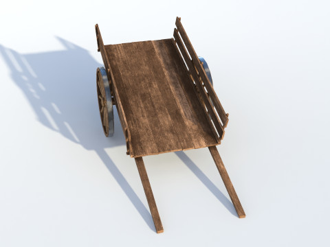 Wooden cart 02 3D 모델