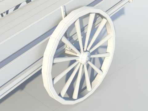 Wooden cart 02 3D 모델