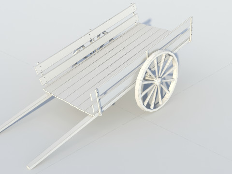 Wooden cart 02 3D 모델