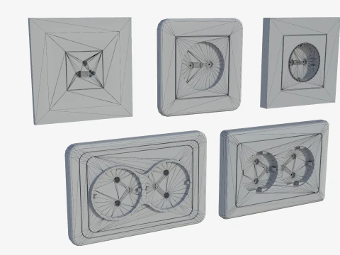 Pacote de tomadas el&eacute;tricas de parede Modelo 3D