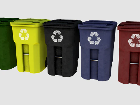 Street trash bin 01 3D Model