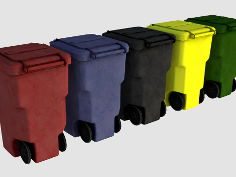 Street trash bin 01 3D Model