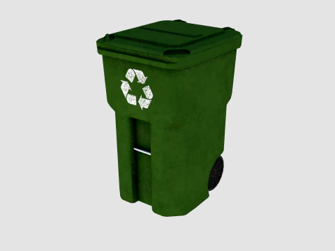 Street trash bin 01 3D Model
