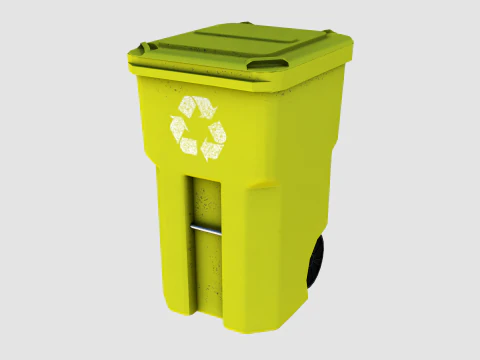 Street trash bin 01 3D Model