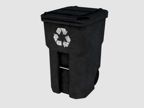 Street trash bin 01 3D Model