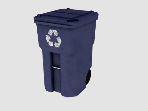 Street trash bin 01 3D Model