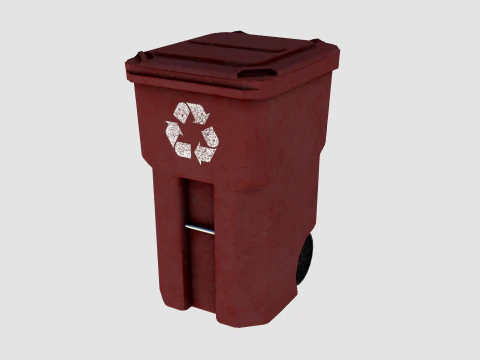 Street trash bin 01 3D Model