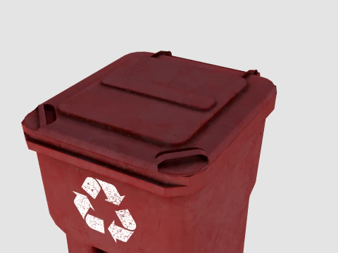 Street trash bin 01 3D Model