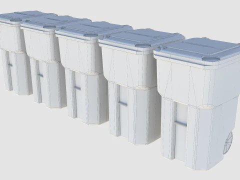 Street trash bin 01 3D Model