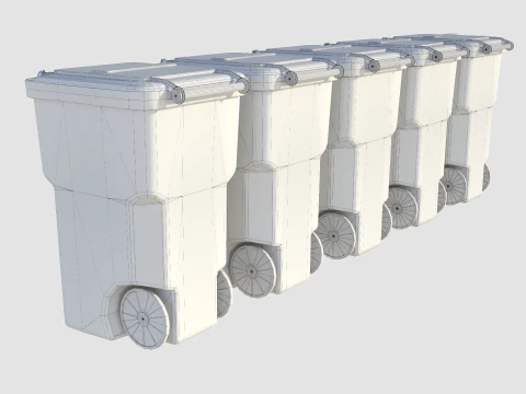 Street trash bin 01 3D Model