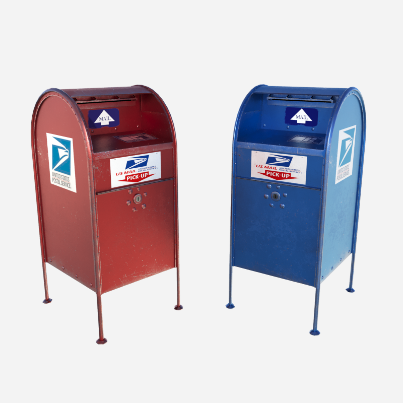 Mail box 01 3D Model .c4d .max .obj .3ds .fbx .stl .blend 