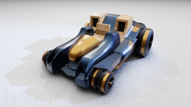 Toy Car Open Roof Low Poly 3D Model .c4d .max .obj .3ds .fbx .stl .blend 