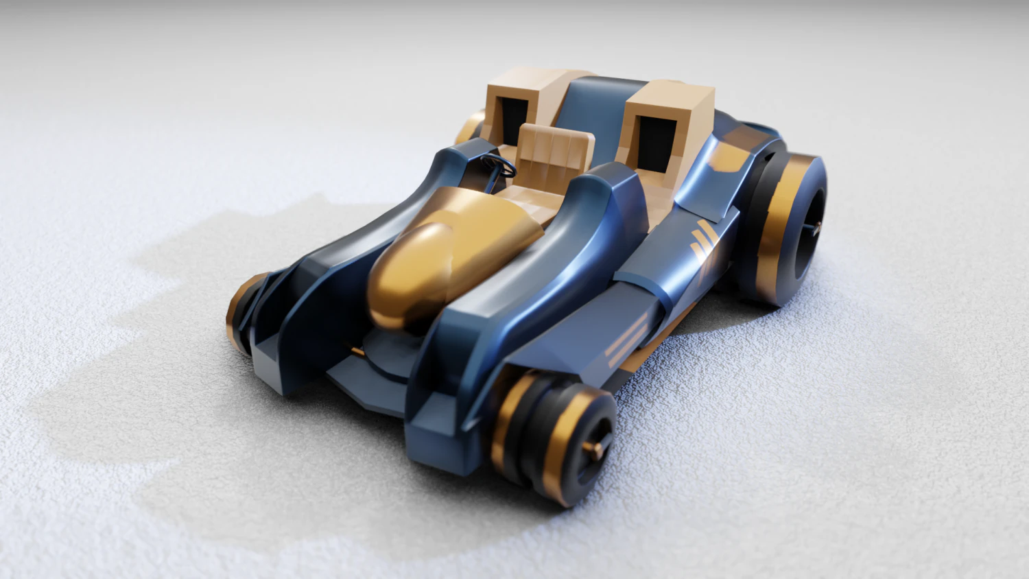 Macchinina giocattolo tetto aperto Low Poly Modello 3D .c4d .max .obj .3ds .fbx .stl .blend 