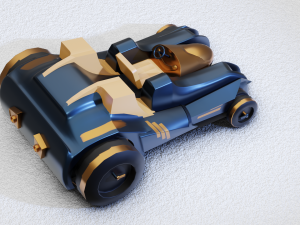 Toy Car Open Roof Low Poly 3D Model