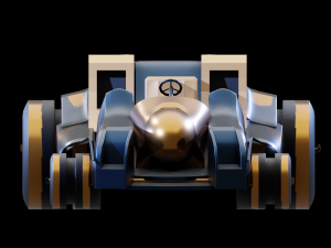 Toy Car Open Roof Low Poly 3D Model