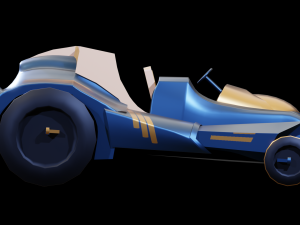 Toy Car Open Roof Low Poly 3D Model