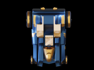 Toy Car Open Roof Low Poly 3D Model