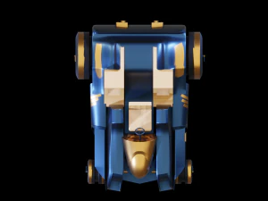 Macchinina giocattolo tetto aperto Low Poly Modello 3D