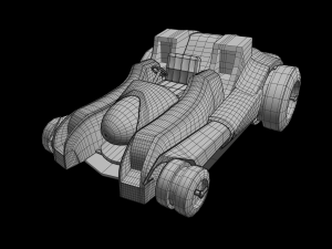 Toy Car Open Roof Low Poly 3D Model
