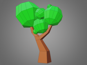 3D Low Poly Tree - Game Ready model Modèle 3D